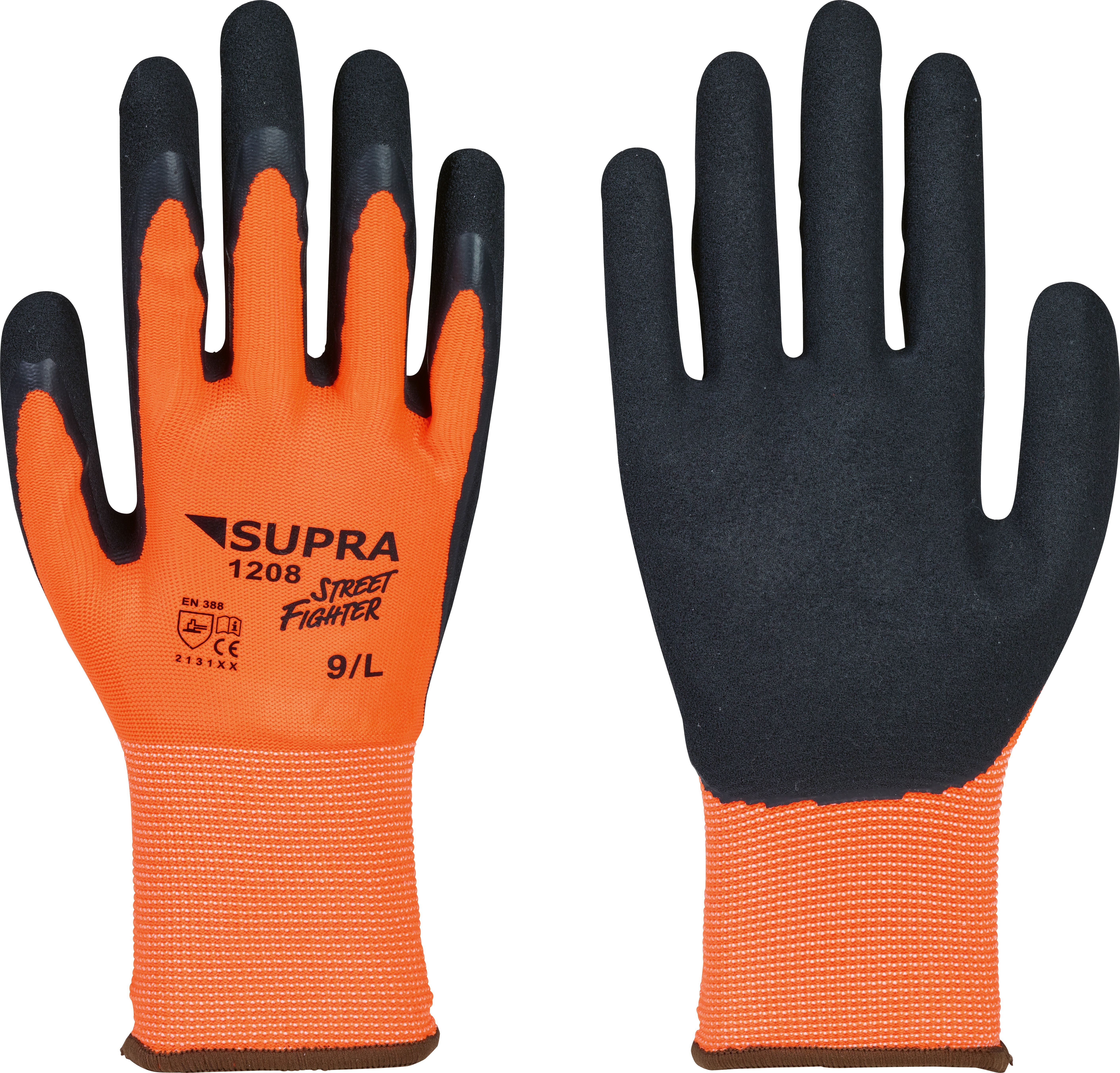 Supra 1208 Street Fighter Feinstrickhandschuh neonorange Gr. 7